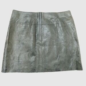 Y2k BEBE snakeprint green leather‎ mini skirt Size 6 Mob Wife Aesthetic NWT